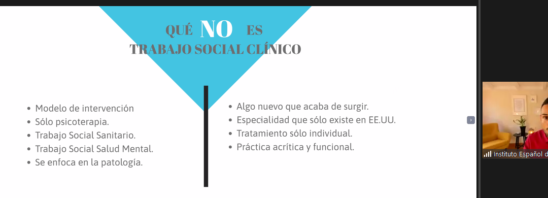 Seminario online sobre el Trabajo Social Clínico.